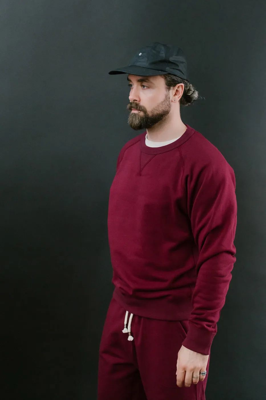 Pullover Crew Neck - Super Looper French Terry - Burgundy