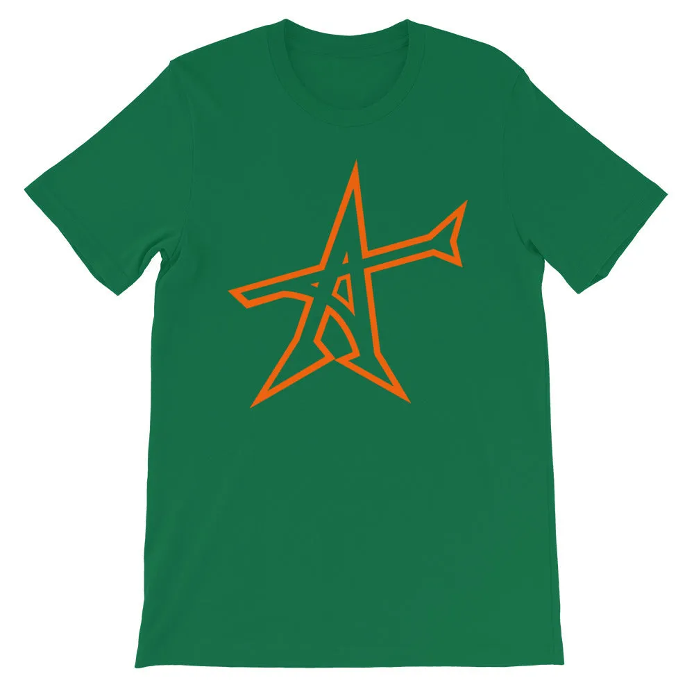 "ALL-IN" T-shirt (neon-orange print)