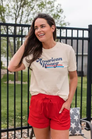 "American Honey" Graphic Top- Cream