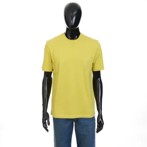 "Sunrise" Light Crewneck T-shirt In Kiwi Green Cotton