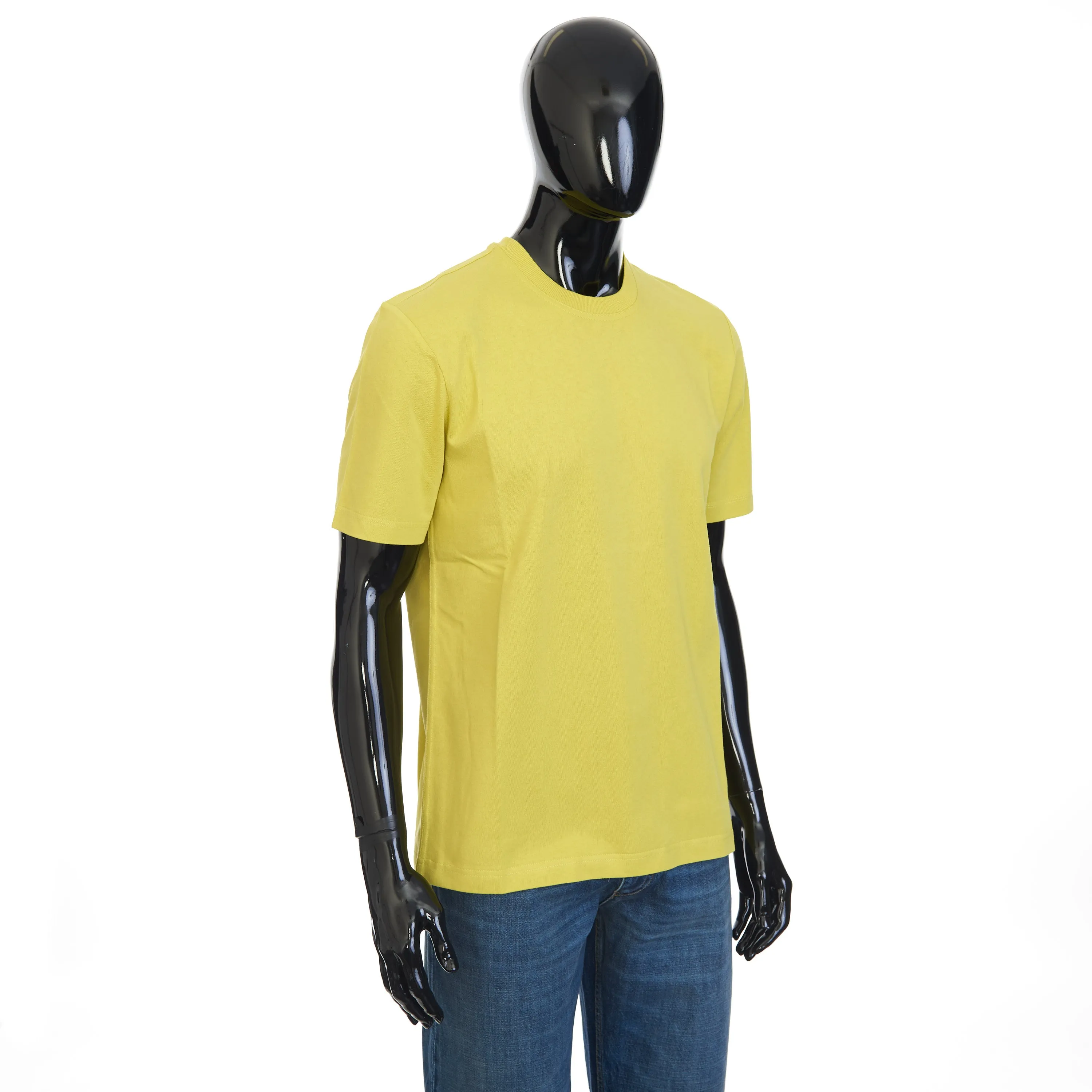 "Sunrise" Light Crewneck T-shirt In Kiwi Green Cotton