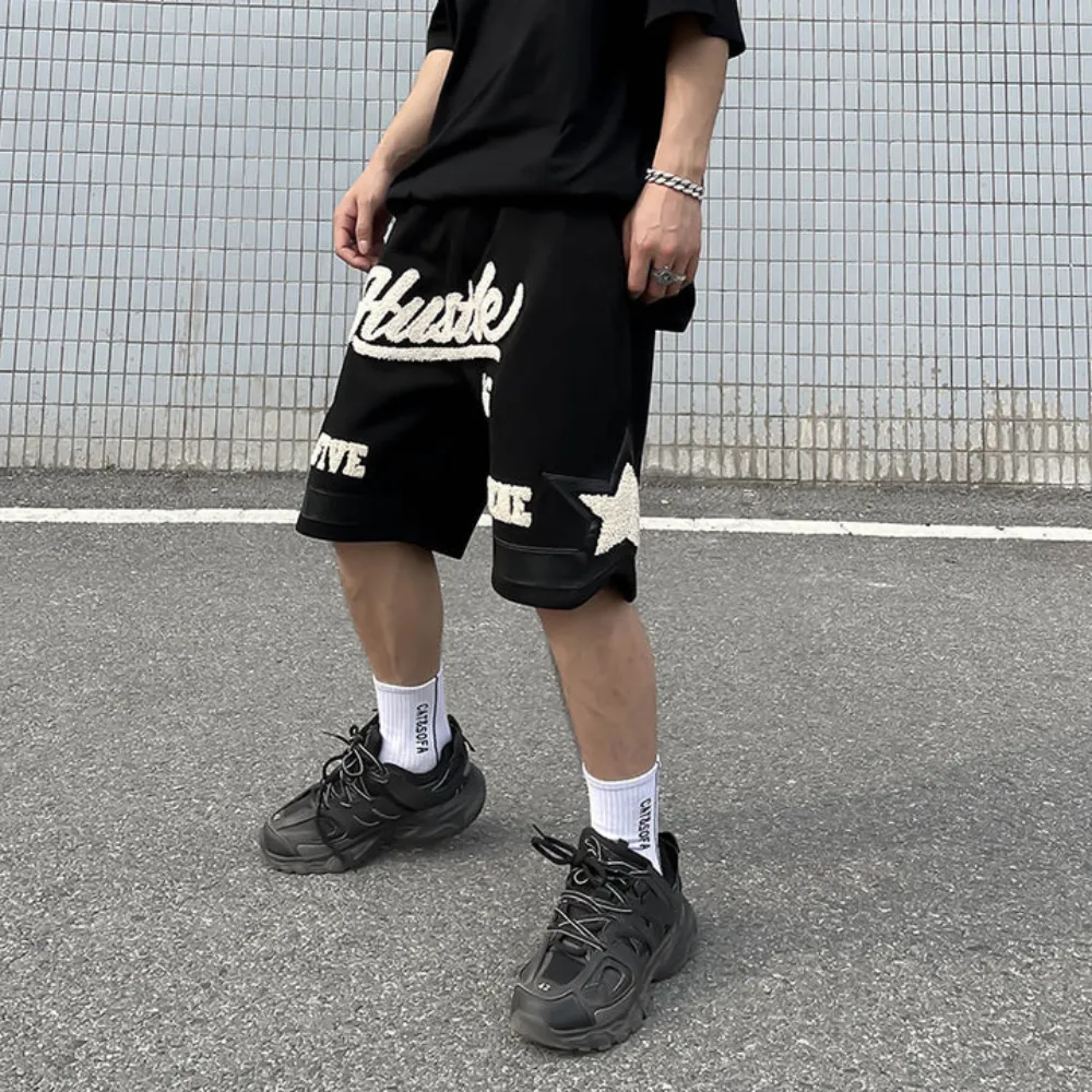 "Vintage Alphabet Flocked Jacquard" Shorts