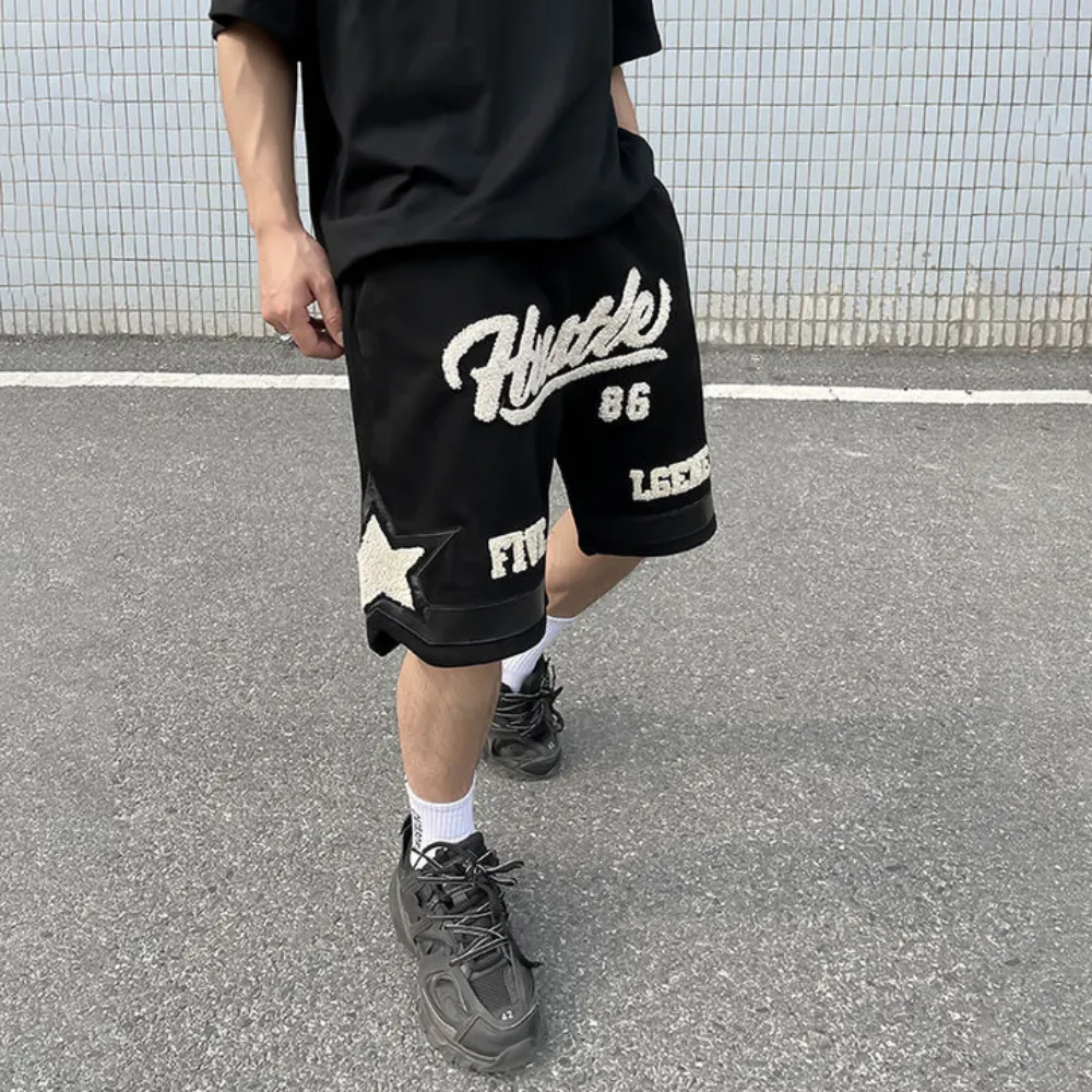 "Vintage Alphabet Flocked Jacquard" Shorts