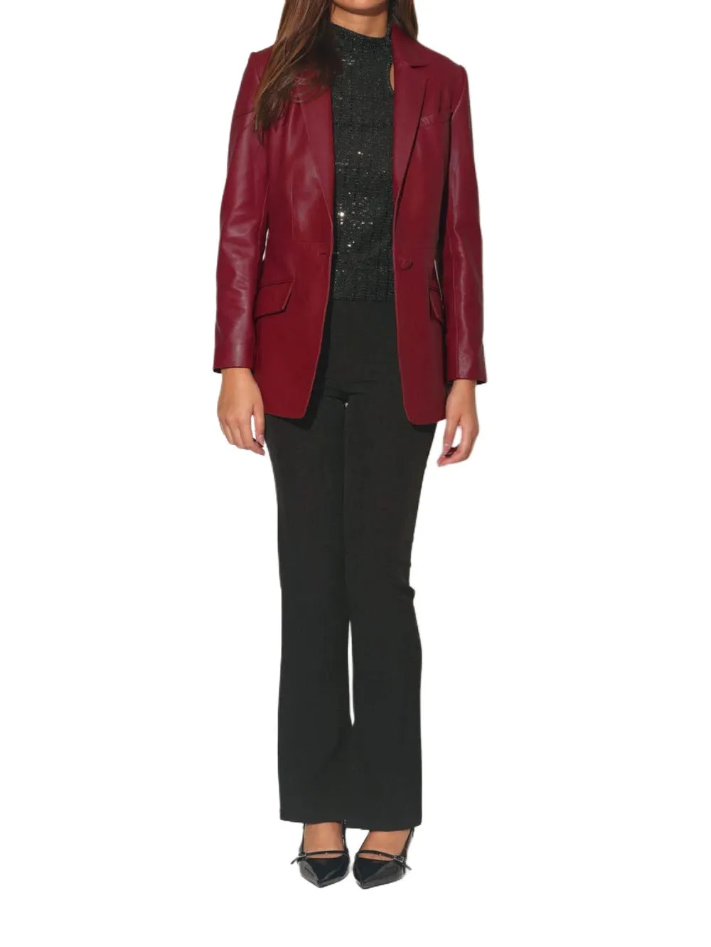 Radiance Charm Leather Blazer for Women