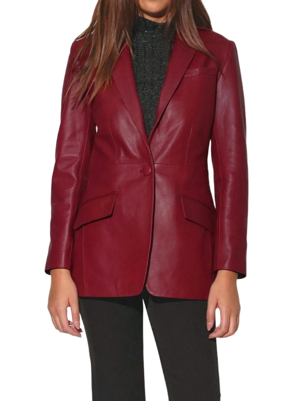 Radiance Charm Leather Blazer for Women