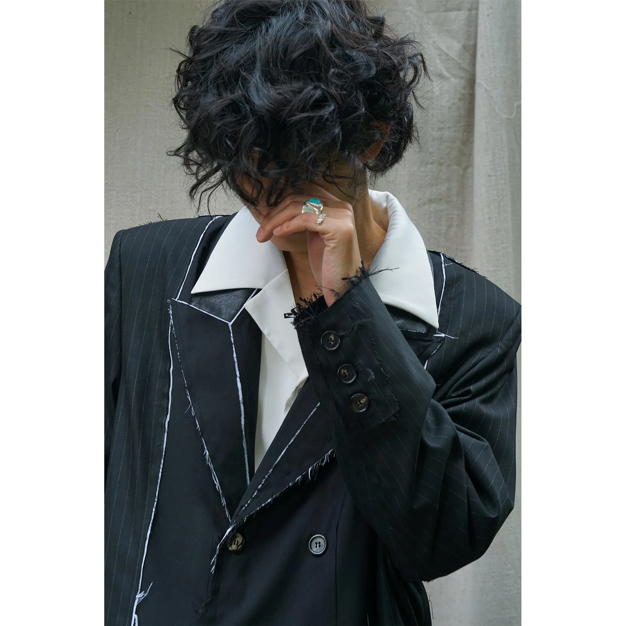 Raw Edge Double-Breasted Suit