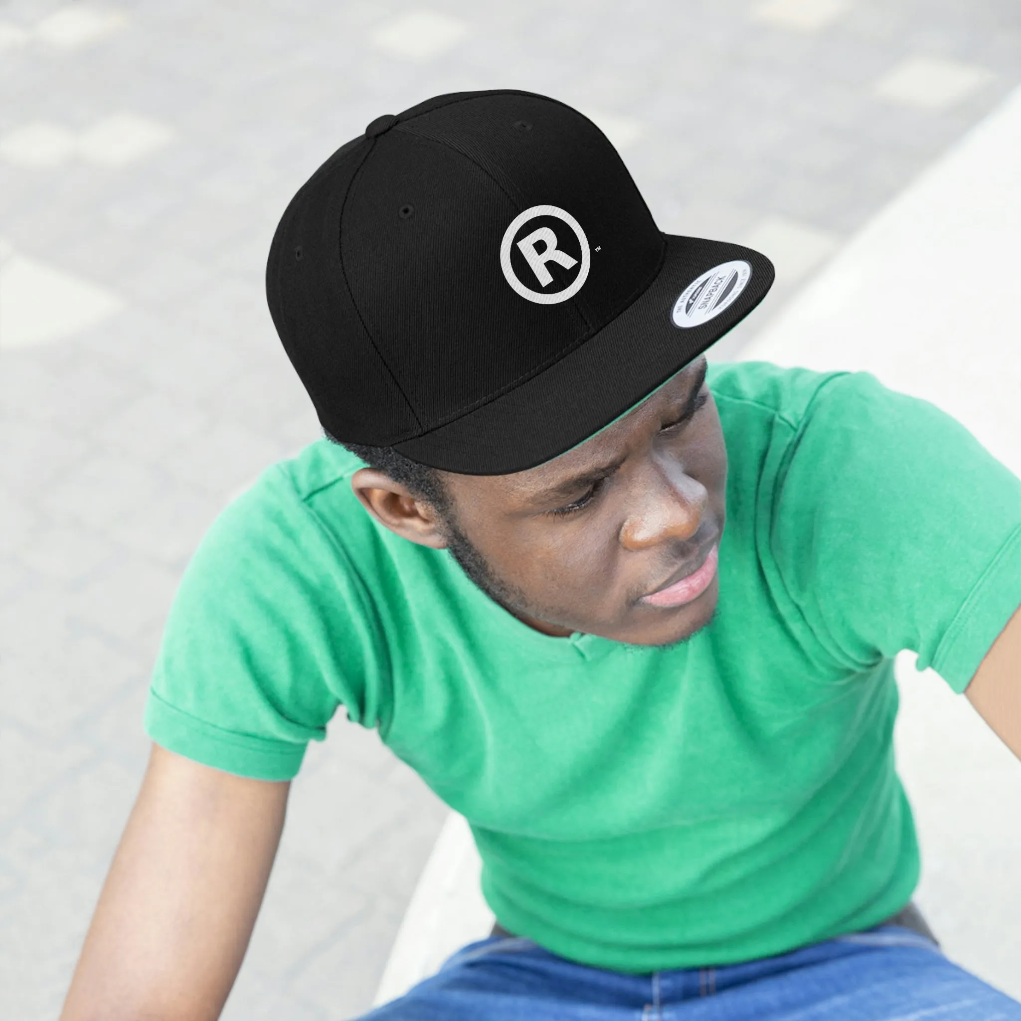 Raw Sushi "R" Flat Bill Hat BLK