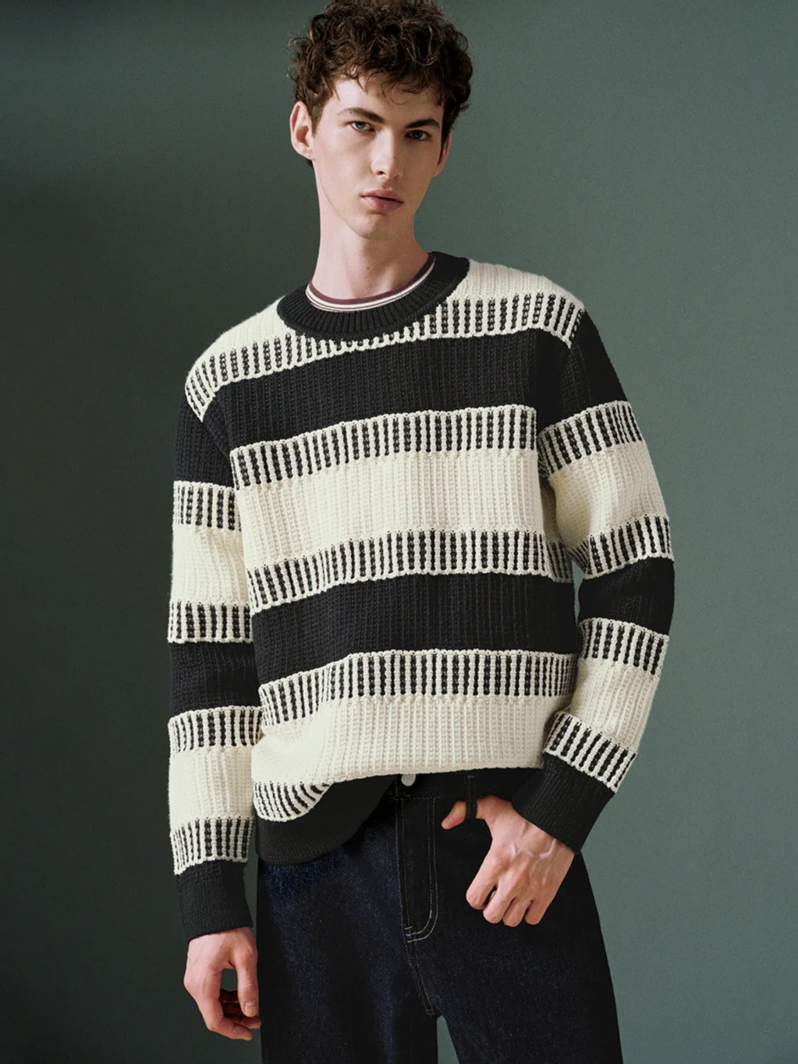 Regular Striped Knitted T-Shirts