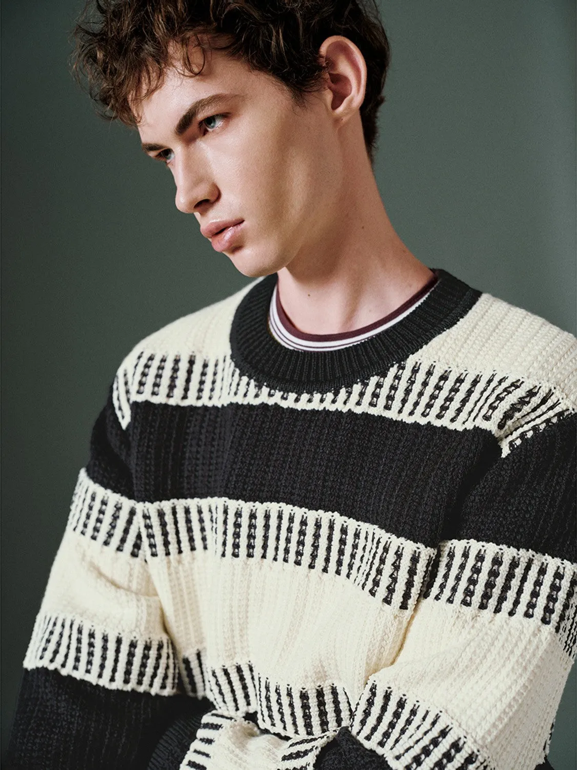 Regular Striped Knitted T-Shirts