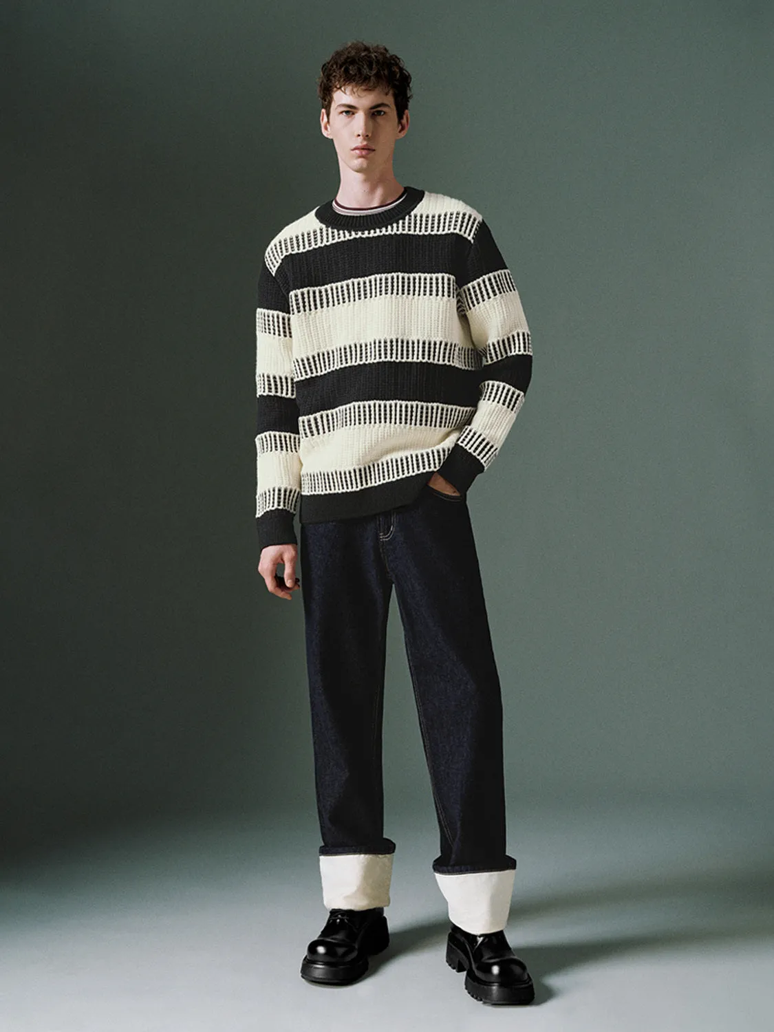 Regular Striped Knitted T-Shirts