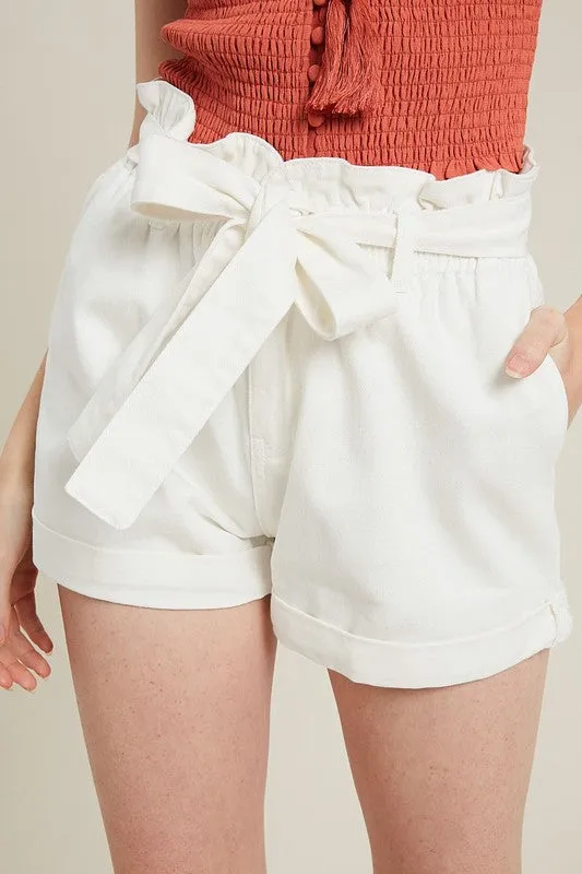 RENZO TIE WAIT SHORTS WHITE
