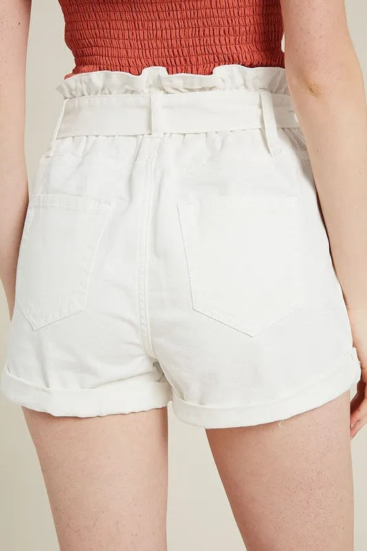 RENZO TIE WAIT SHORTS WHITE