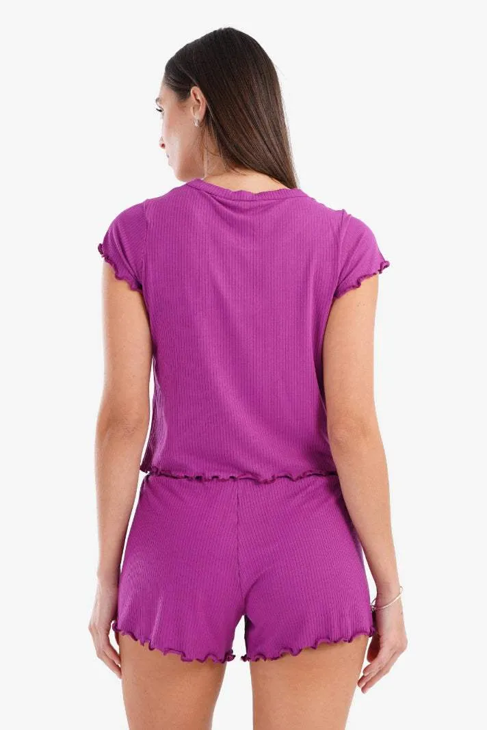 Ribbed Matching Pyjama Set