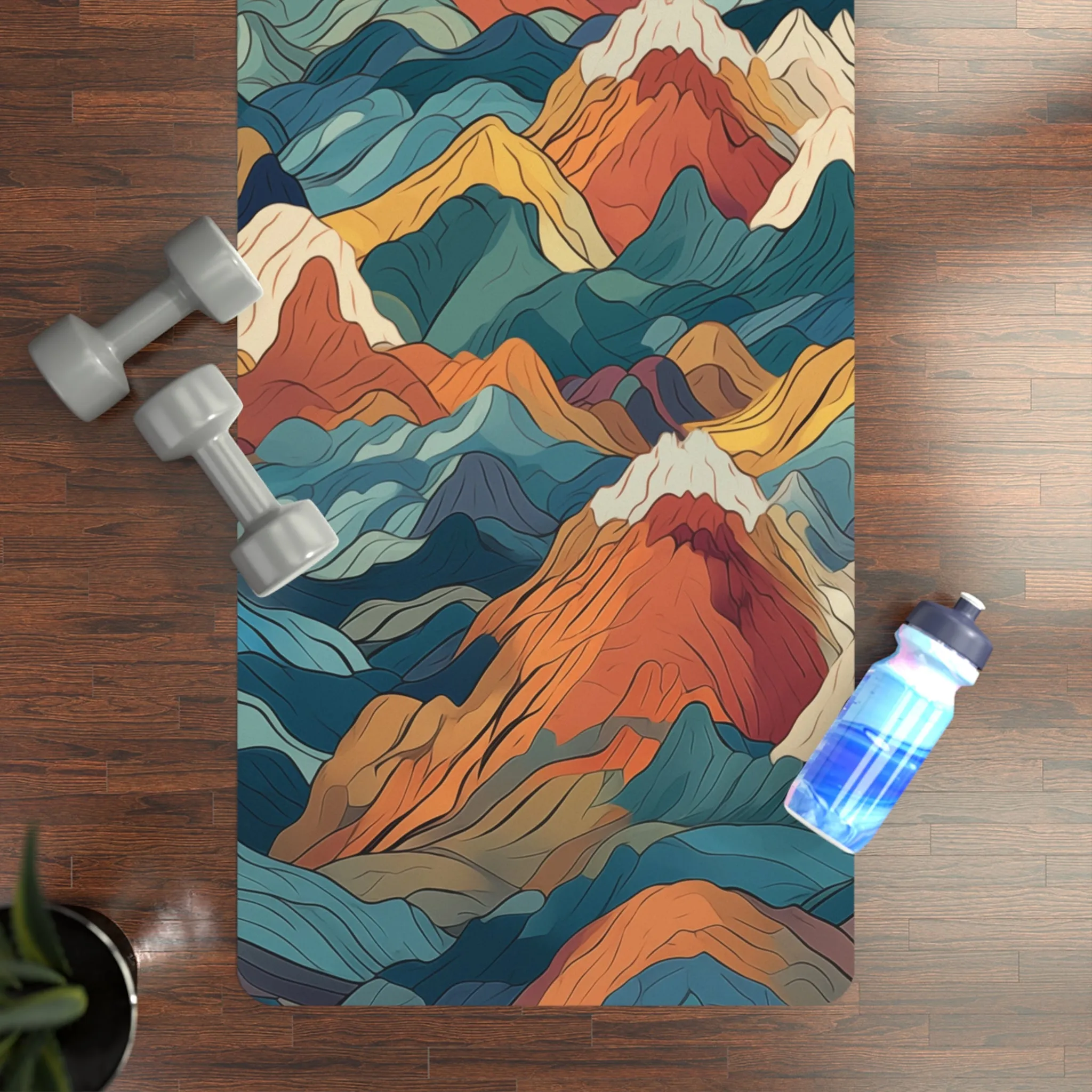 Rubber Yoga Mat- Bogdana Aix-en-Provence Anime Mountains