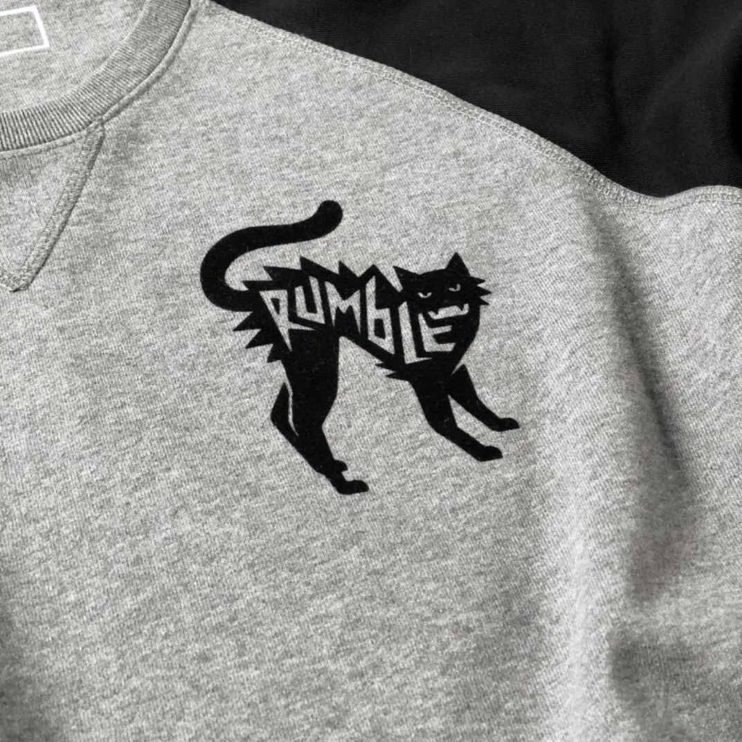 Rumble Cat Black Grey Sweatshirt
