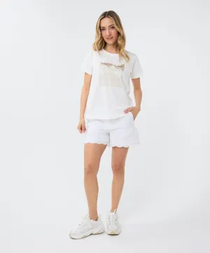 SALE Chicken Embroidery Shorts- White