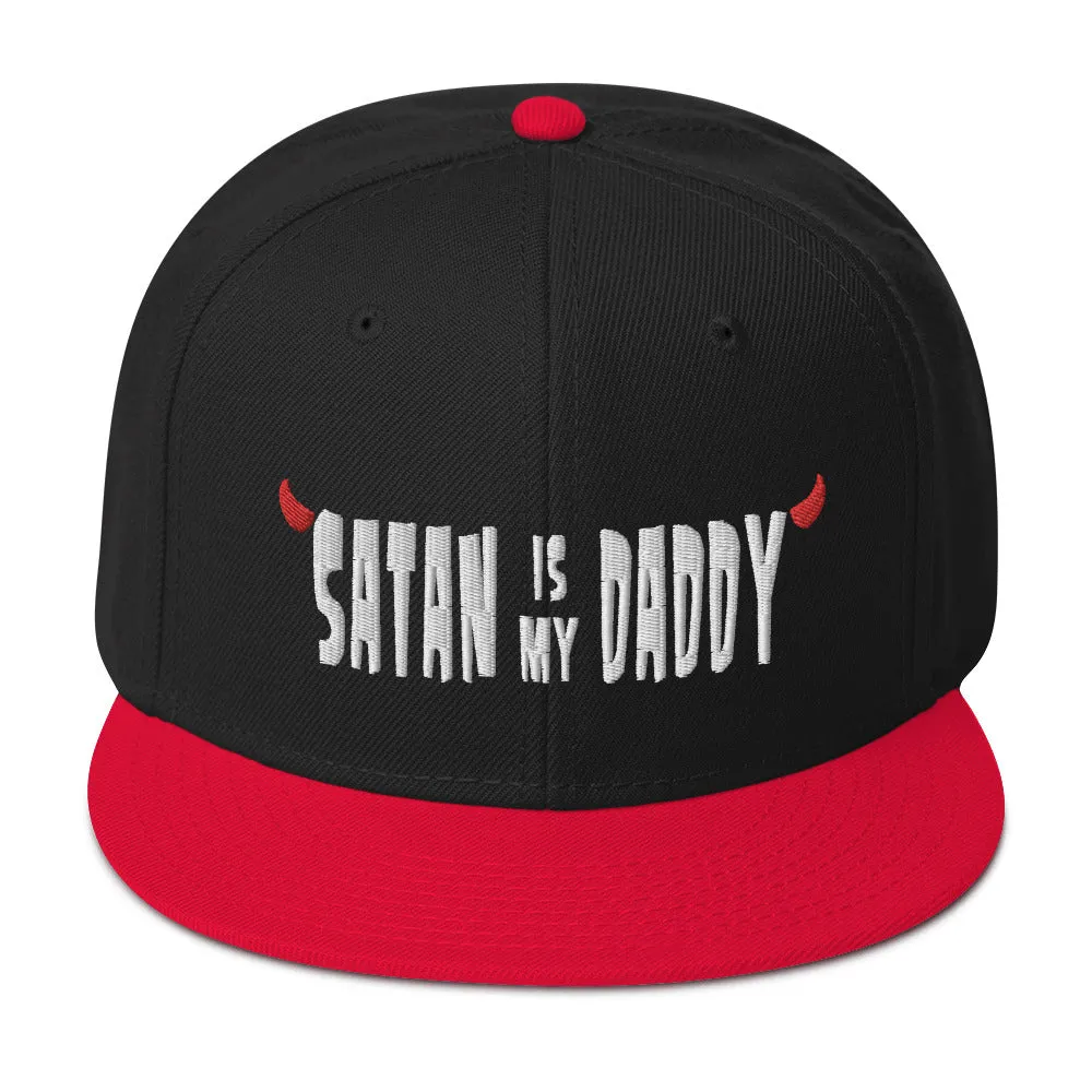 Satan is my Daddy Devil Horns Snapback Hat