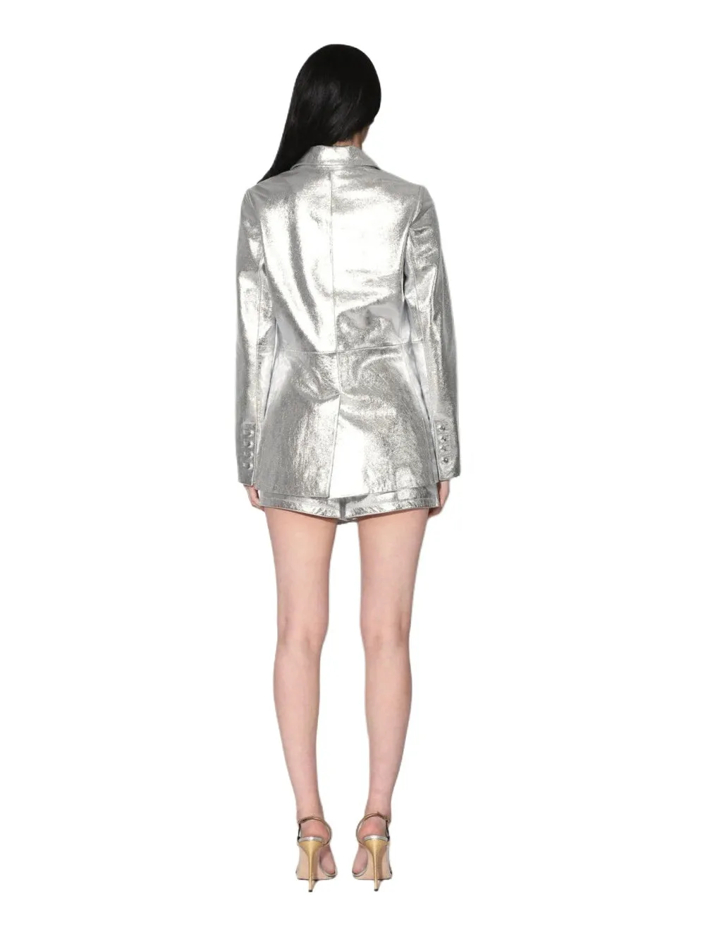 Satin Luxe Leather Blazer for Women