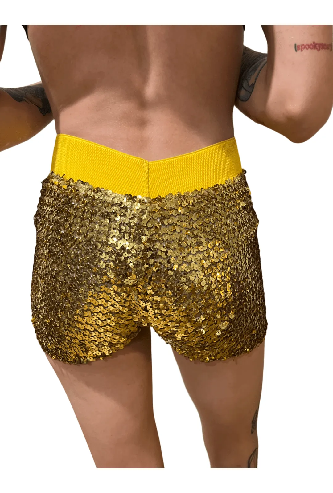 Sequin Gold Booty Shorts