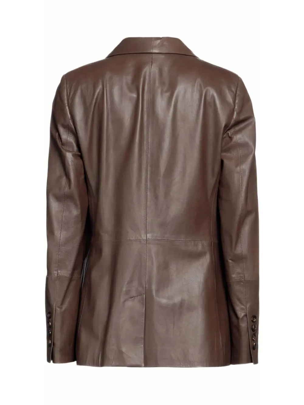 Shawl Collar Opulence Leather Blazer for Women