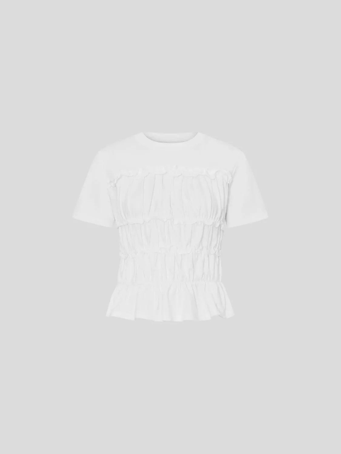 Shirred Corset Waist T-Shirts