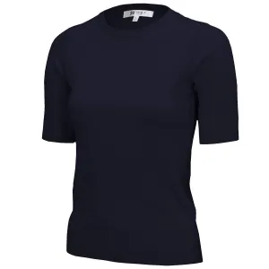 Short Sleeve Pullover Knit in Navy