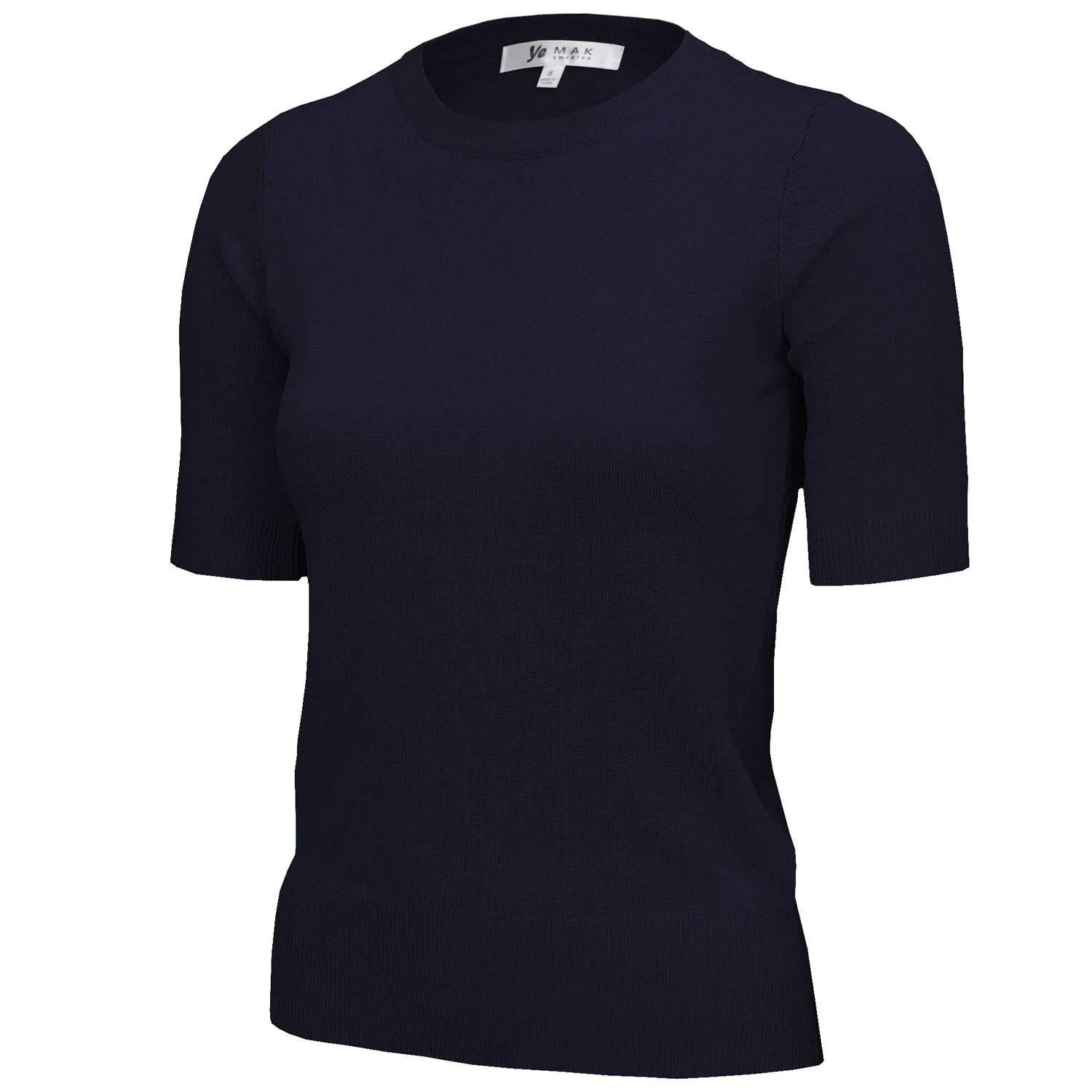 Short Sleeve Pullover Knit in Navy