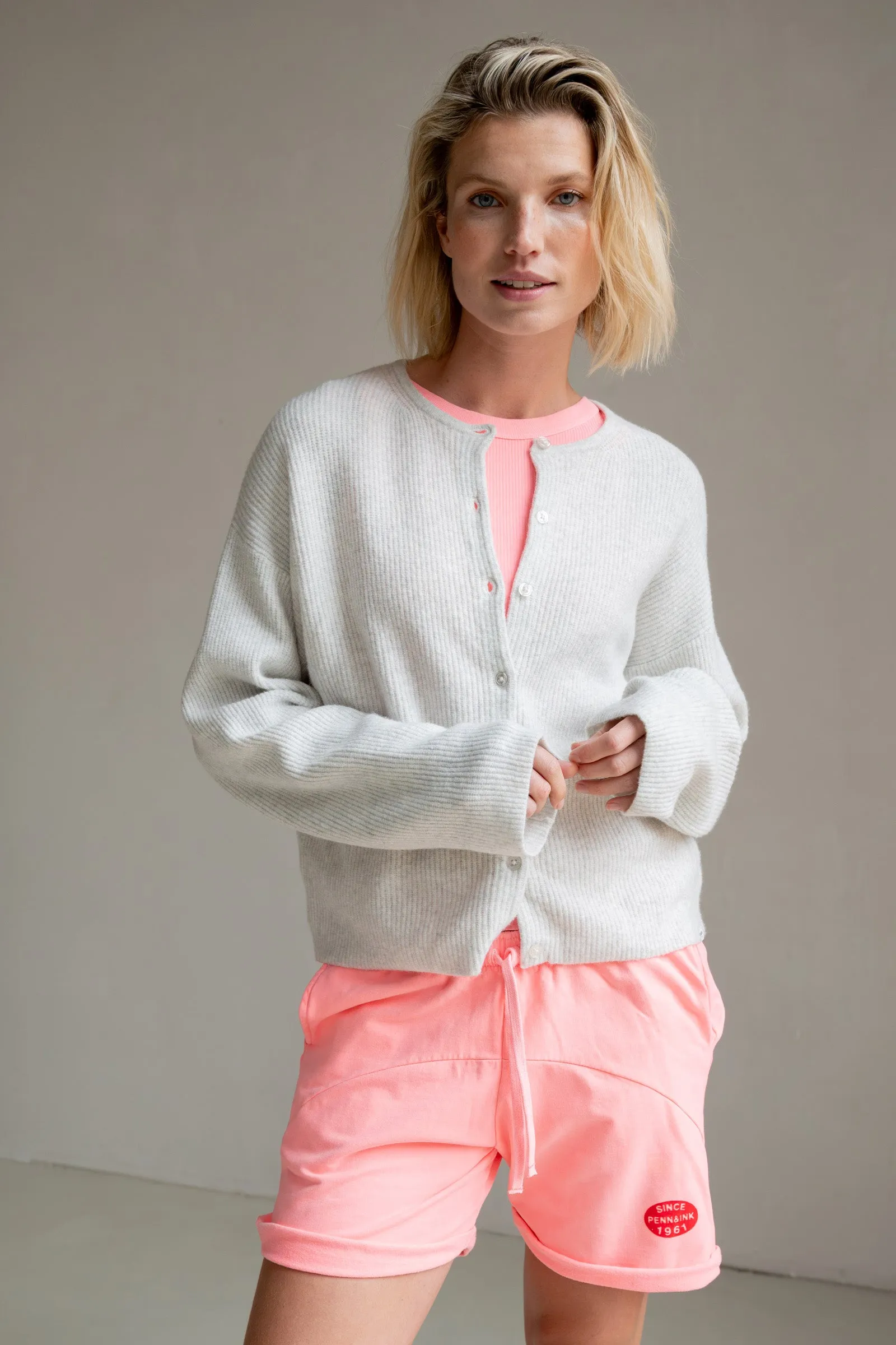 SHORTS PRINT (S25F1616) FLUOR PINK - GRENADINE