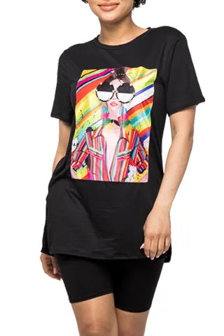 SIDE SLITS PATCH TOP&BIKE SHORT SET-SUNGLASS(ST5000) <Bundle>