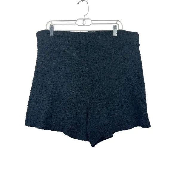 SKIMS Cozy Collection Matching Set Black Onyx Lounge Crop Shorts Plus Size 4X/5X