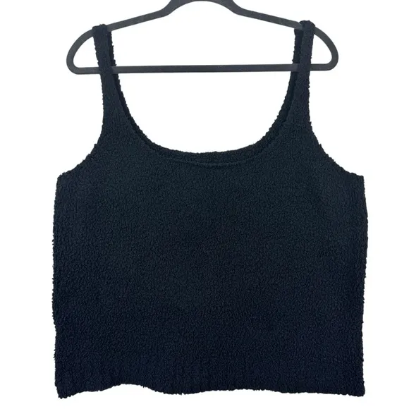SKIMS Cozy Collection Matching Set Black Onyx Lounge Crop Shorts Plus Size 4X/5X