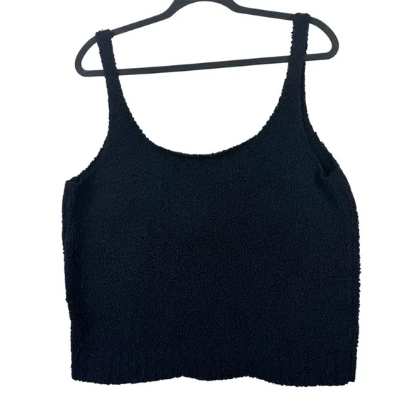 SKIMS Cozy Collection Matching Set Black Onyx Lounge Crop Shorts Plus Size 4X/5X
