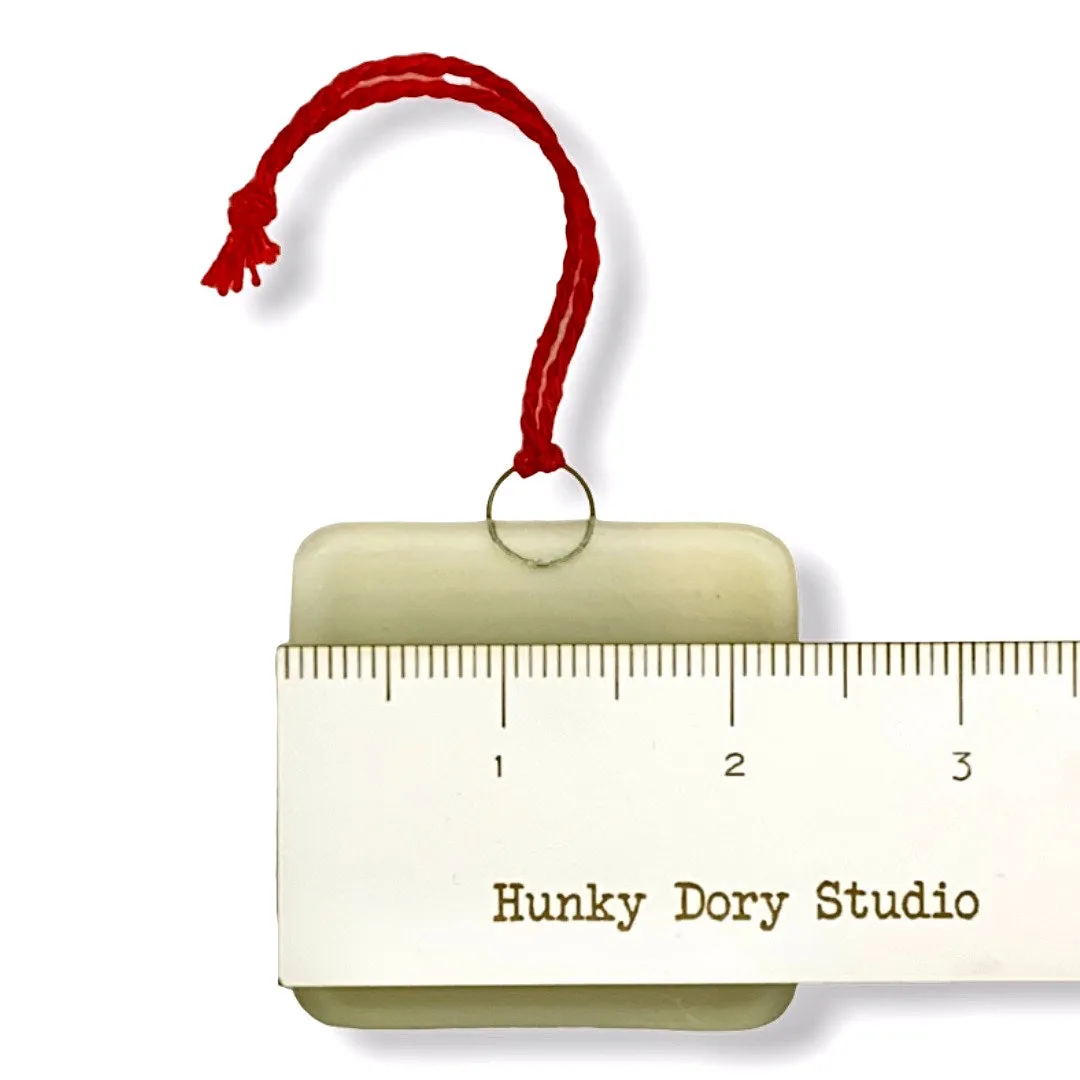 Skull with Santa Hat and Candy Cane Crossbones Ornament