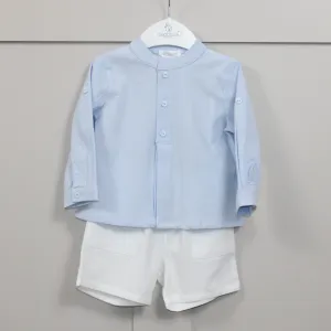 Sky Grandad Shirt and Shorts