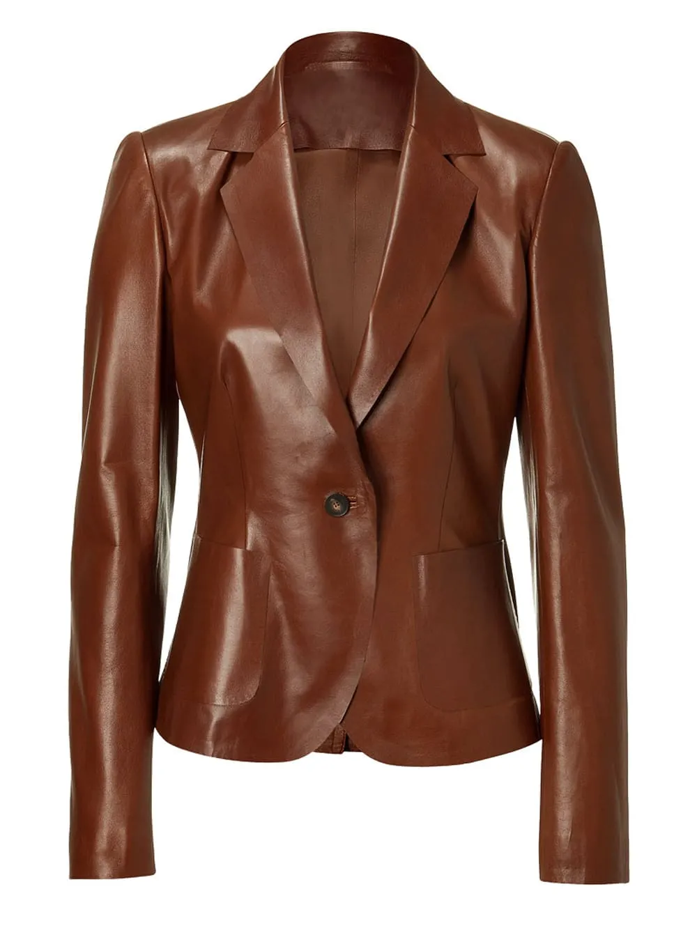 Sleek Sophistication Leather Blazer for Women