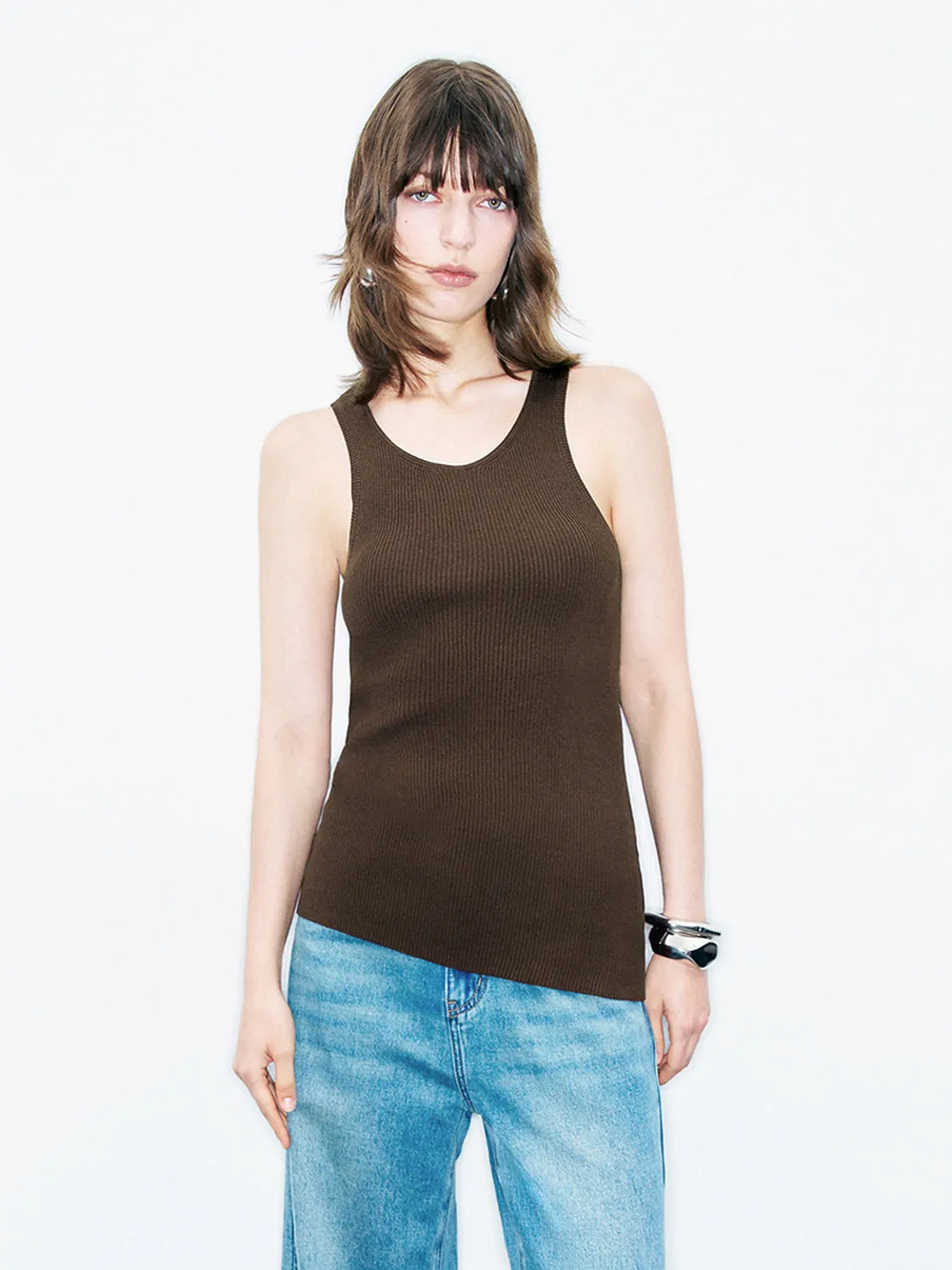 Sleeveless Knitted T-Shirts