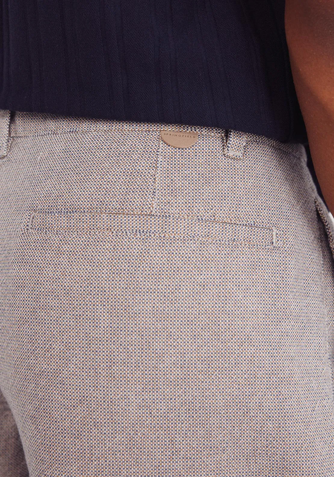 Slim Fit Colored Structured Bermuda Shorts - Sand