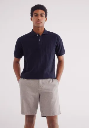 Slim Fit Colored Structured Bermuda Shorts - Sand
