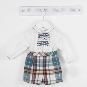 Smocked Sarah Louise Boys Shirt & Short Set