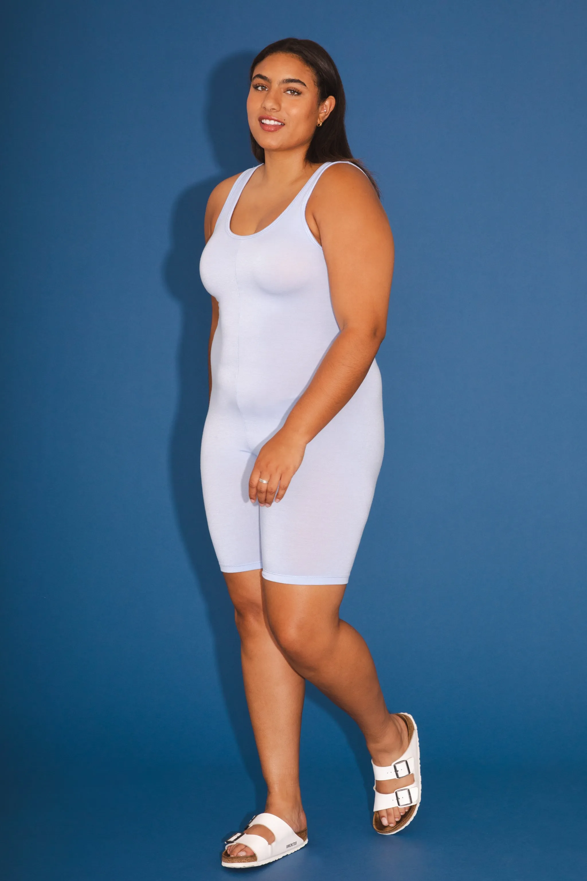 Soft Short Bodysuit in Sky Blue