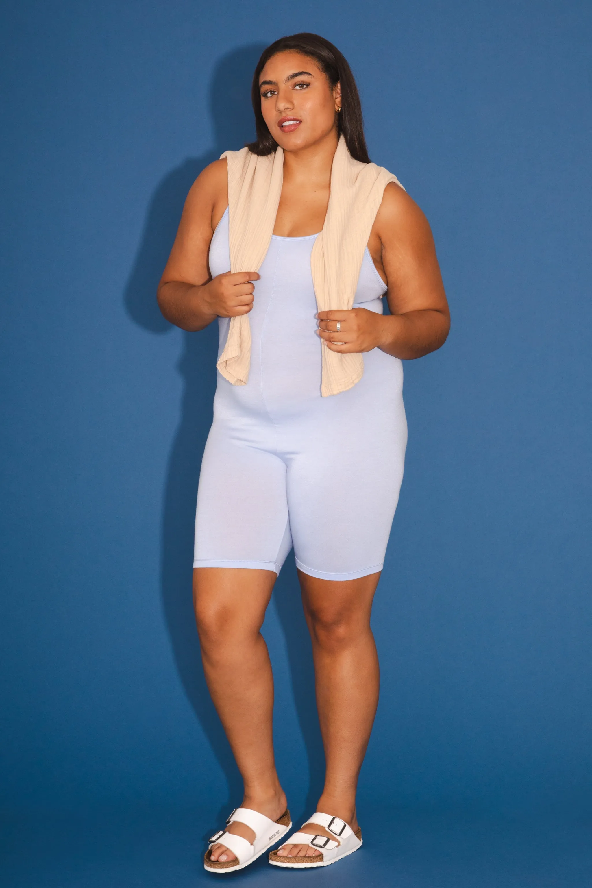 Soft Short Bodysuit in Sky Blue
