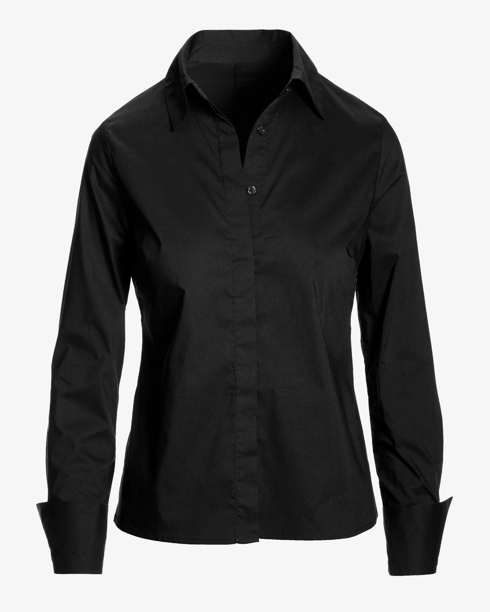 Sophia Button Up Poplin Shirt Black