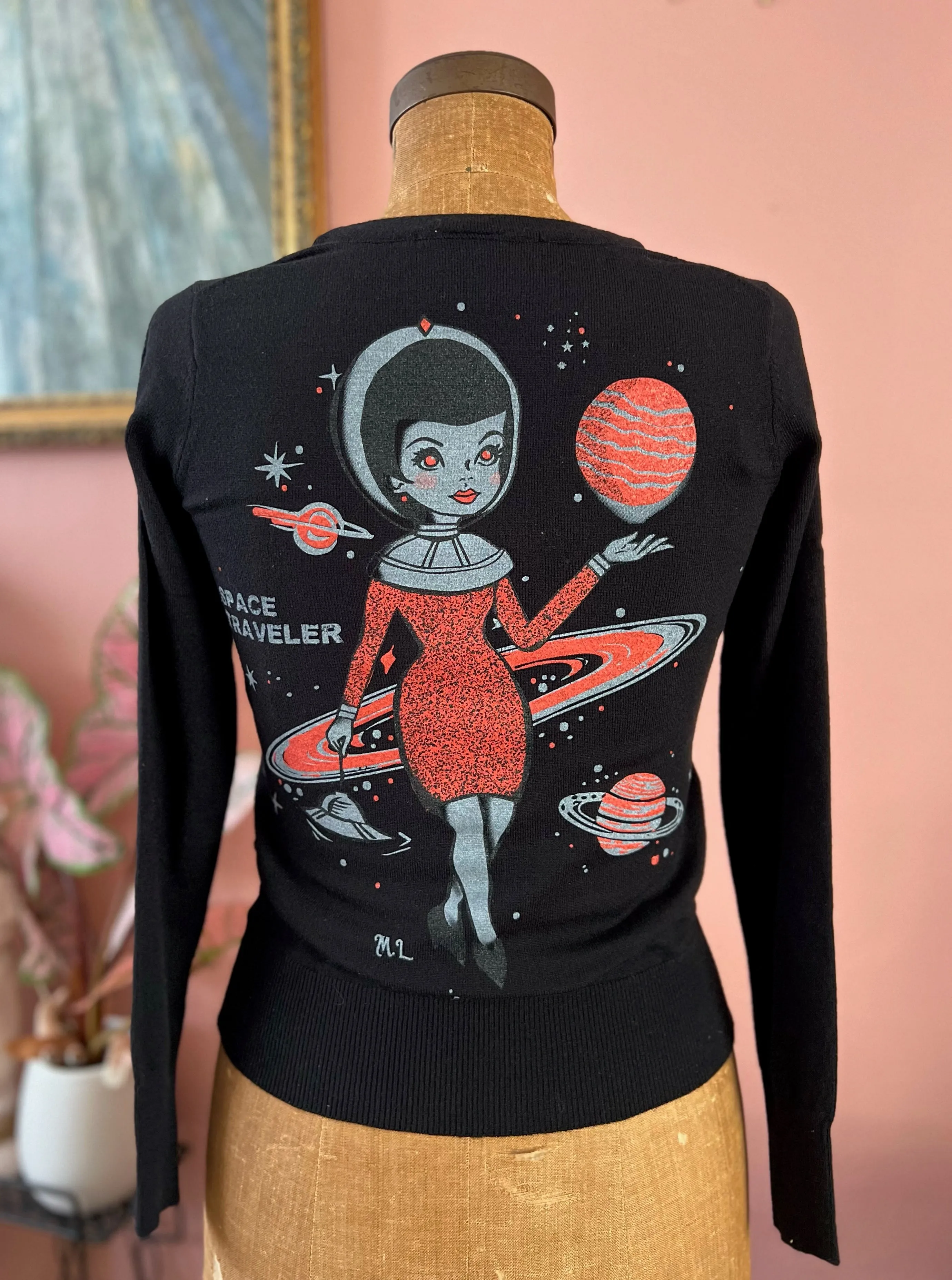 SPACE TRAVELER LONG SLEEVE SWEATER *BLACK