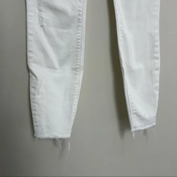 SPANX- Distressed Ankle Skinny Jeans White