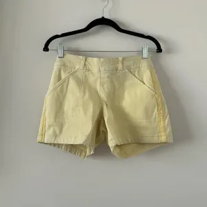 Spanx Stretch Twill Yellow High Rise Shorts High Waisted Shapewear Size Small 4”