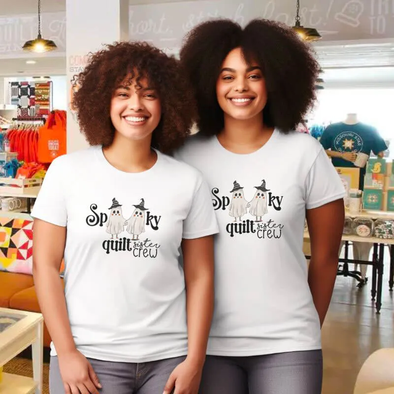 Spooky Quilt Sister Crew T-Shirt