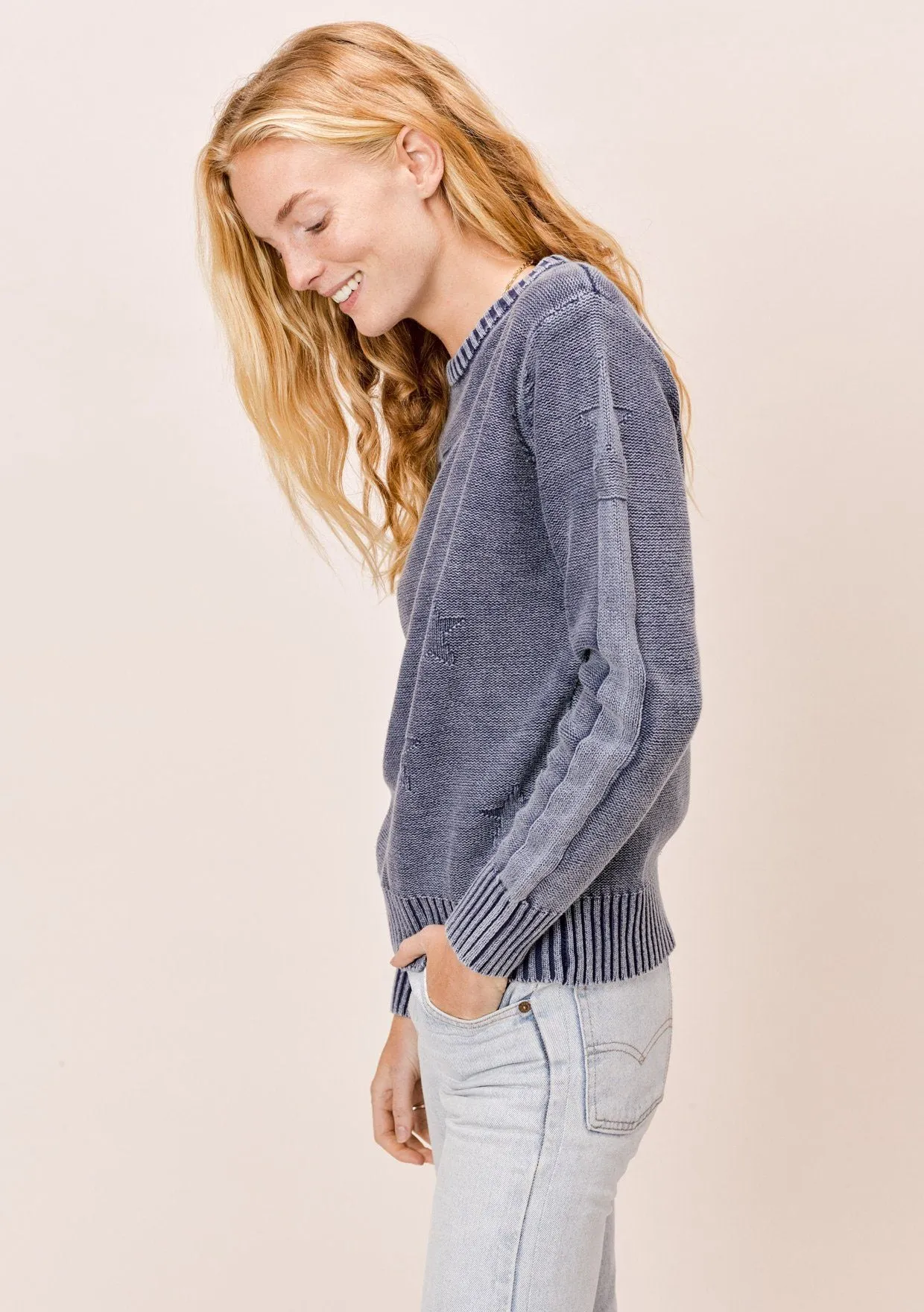 Stars Acid Wash Sweater