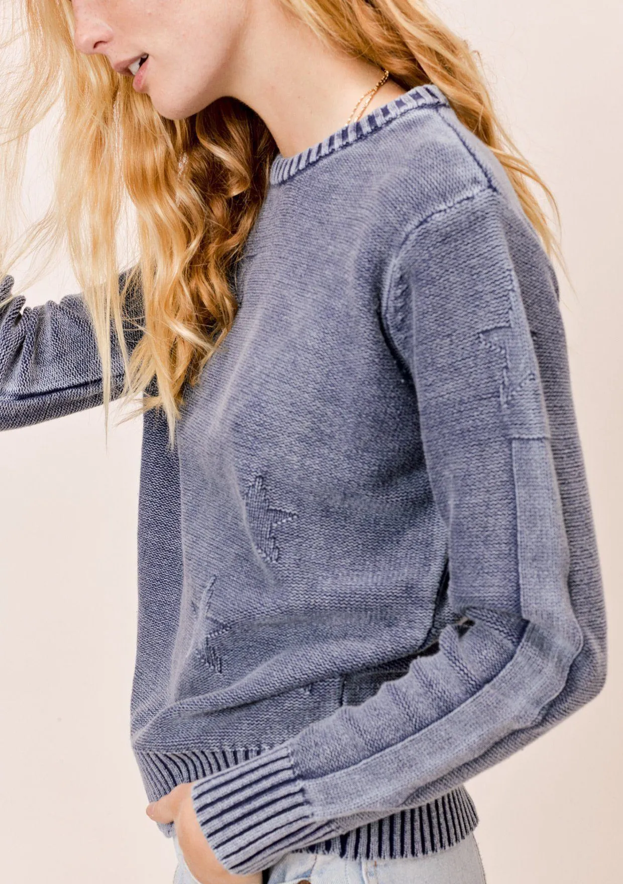 Stars Acid Wash Sweater