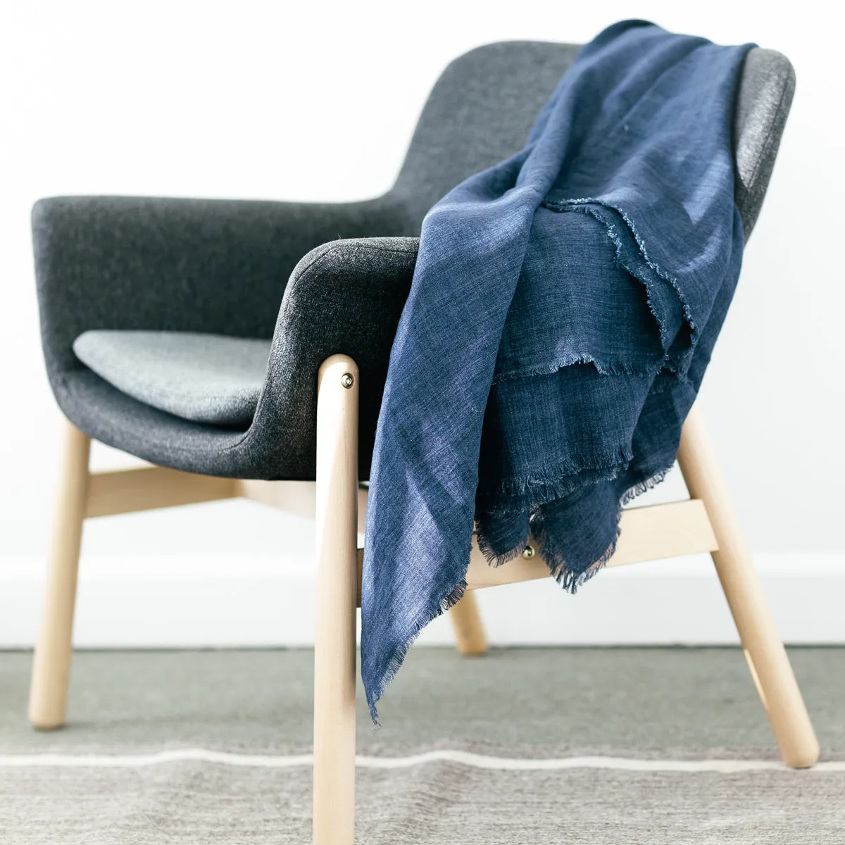 Stone Washed Linen Blanket Handcrafted