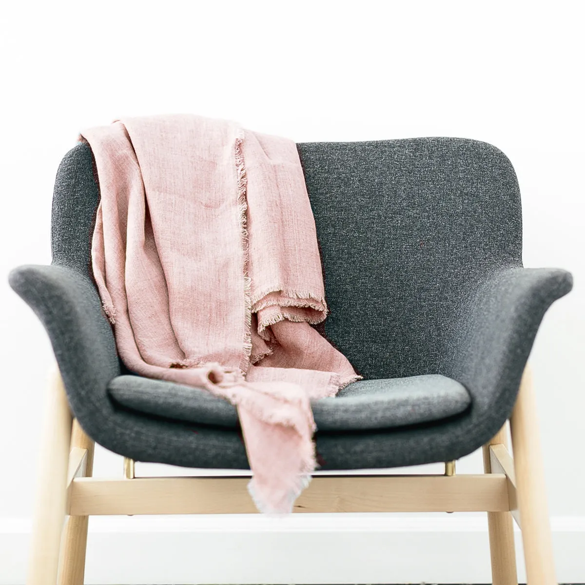 Stone Washed Linen Blanket Handcrafted